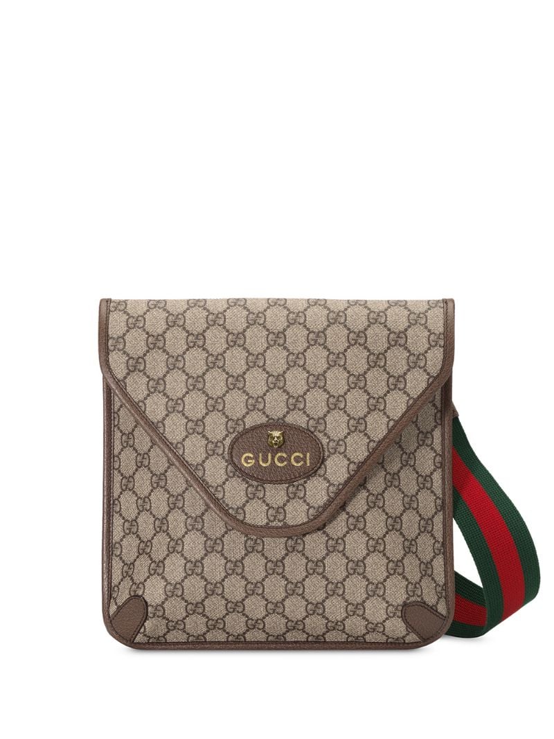 Gucci - Neo GG medium messenger bag - men - Leather/Canvas/Cotton/metal - One Size - NEUTRALS