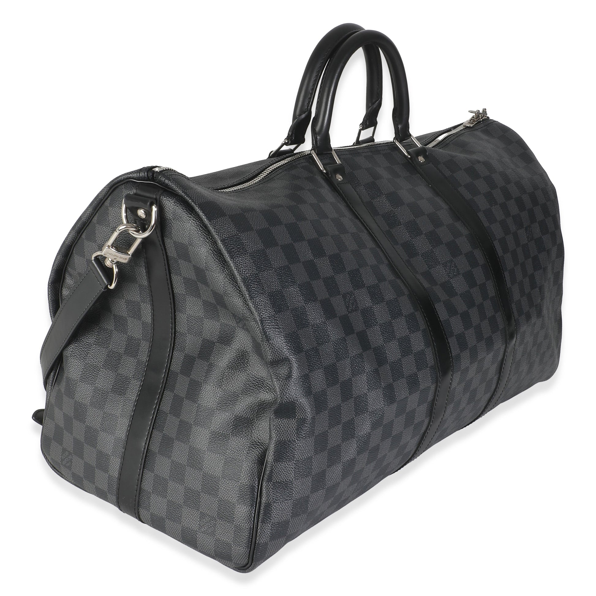 Louis Vuitton Damier Graphite Keepall Bandouliere 55 Canvas Handbag