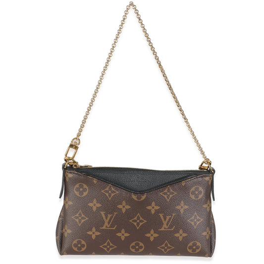 Louis Vuitton Pallas Monogram Canvas Black Clutch Bag