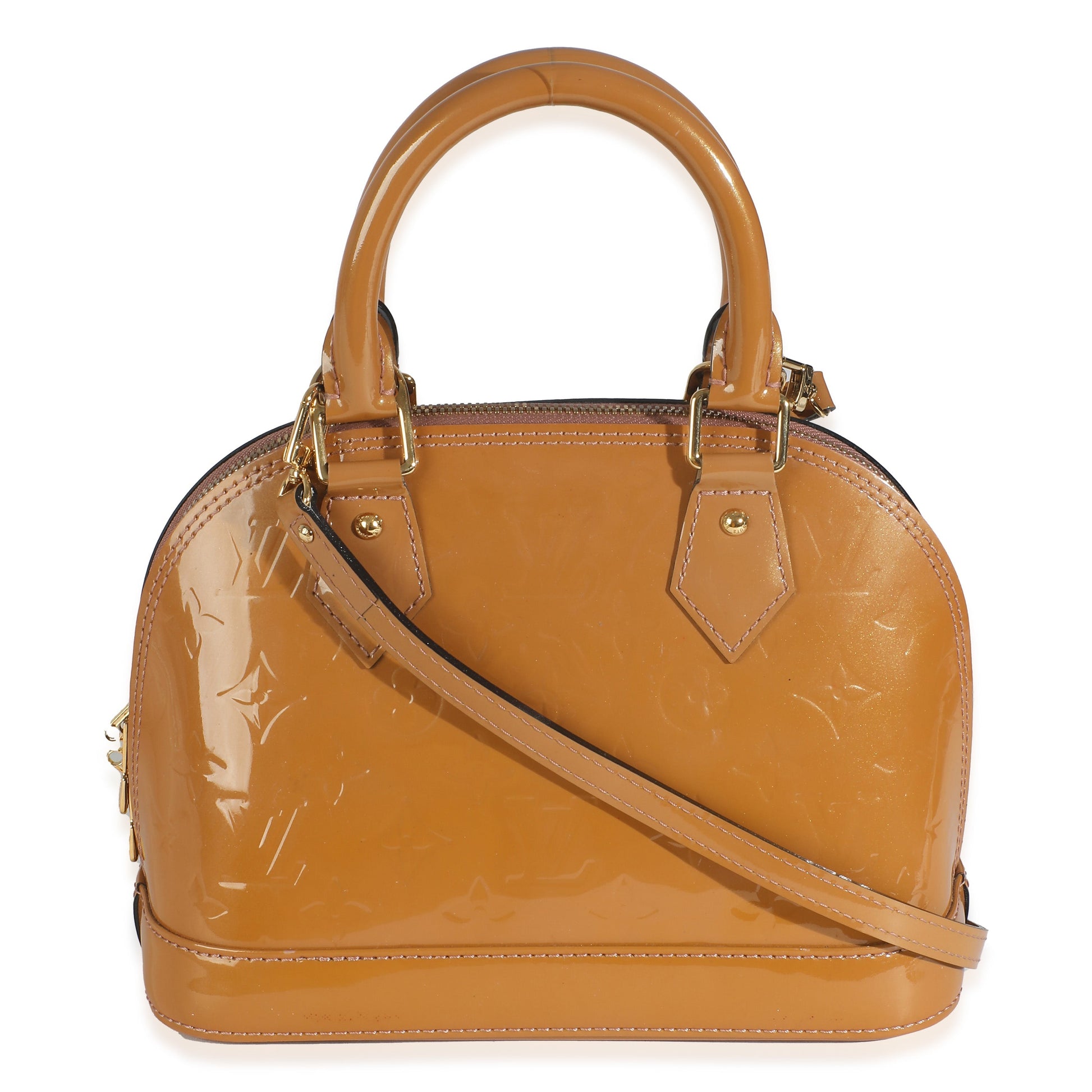Louis Vuitton Rose Velours Vernis Alma BB Monogram Handbag