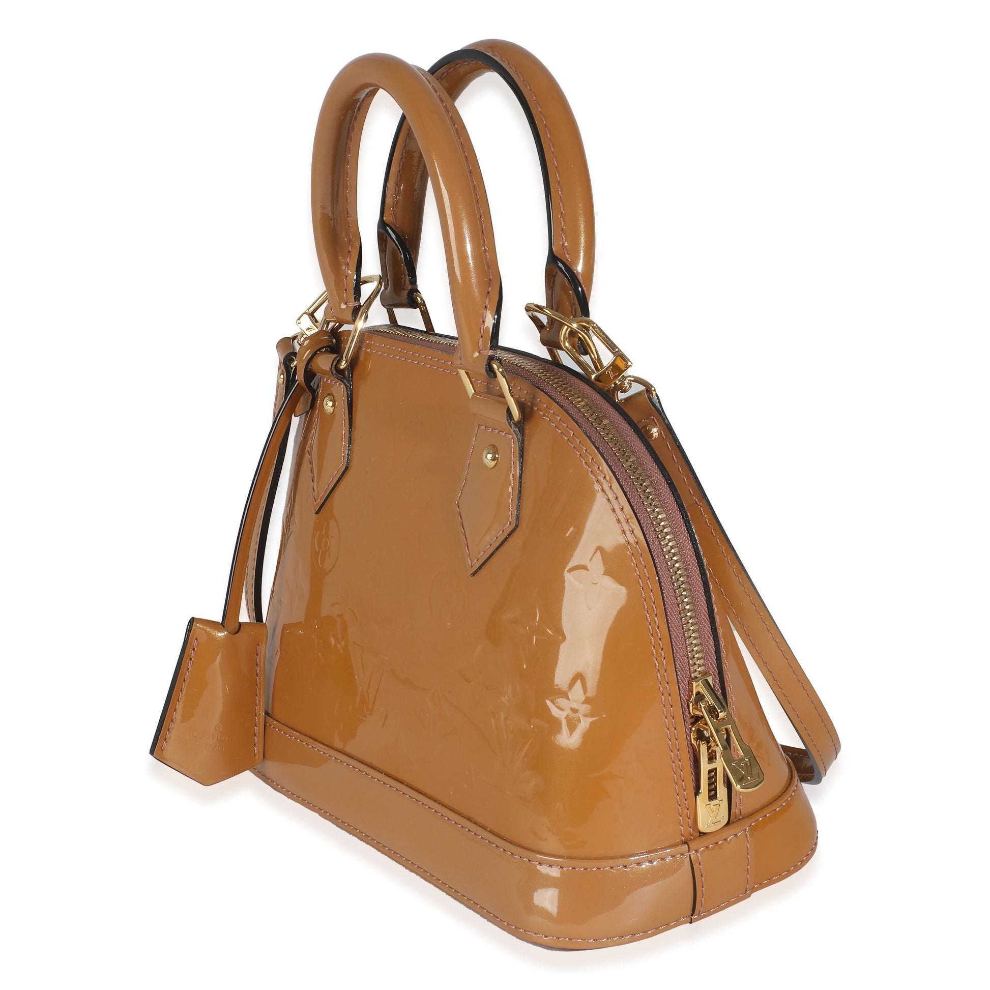 Louis Vuitton Rose Velours Vernis Alma BB Monogram Handbag