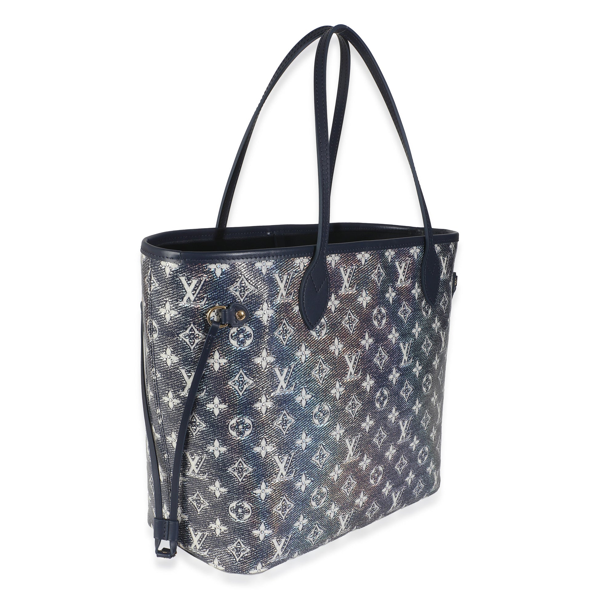 Louis Vuitton Monoglam Neverfull MM Canvas Blue Tote Bag