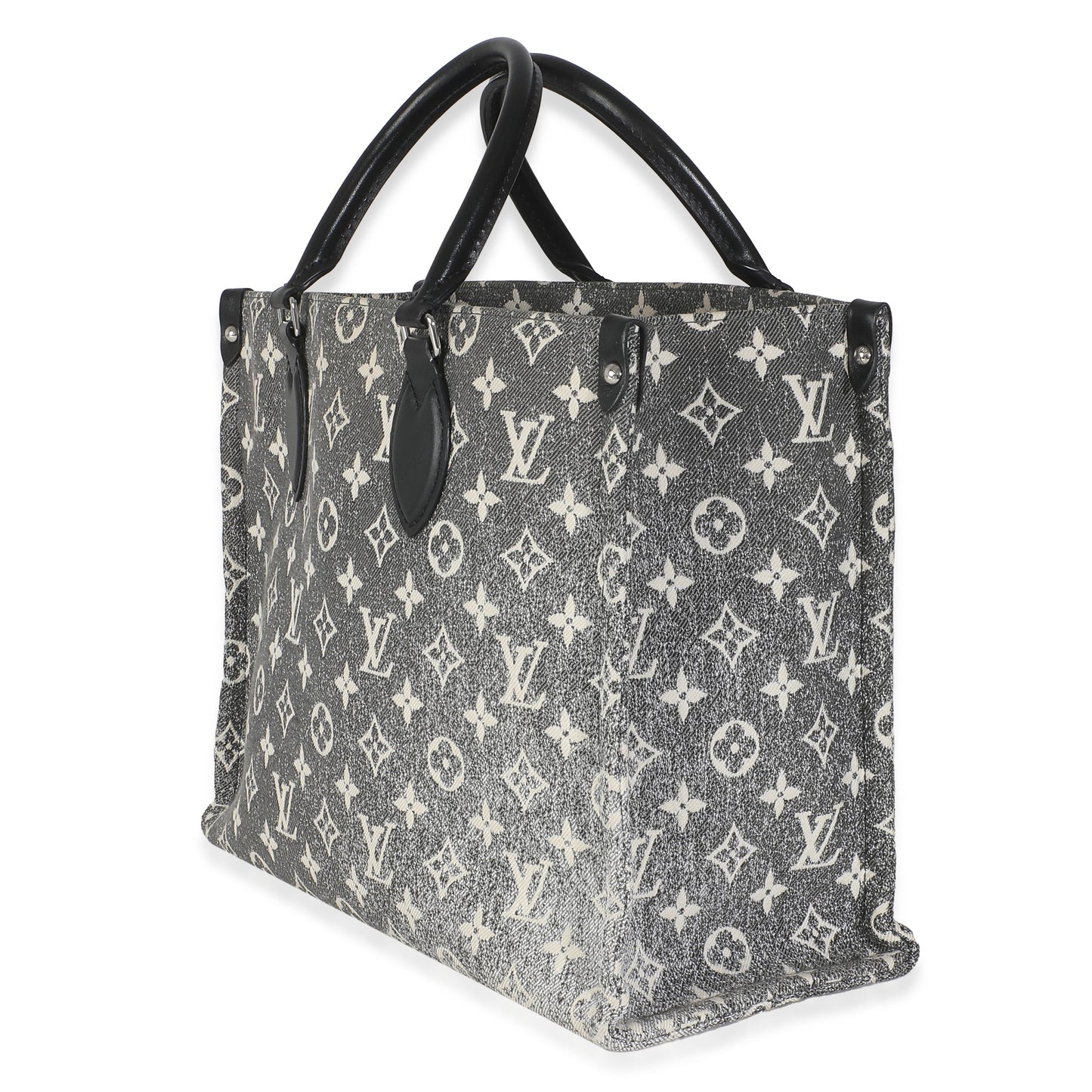 Louis Vuitton Onthego MM Monogram Denim Black Handbag