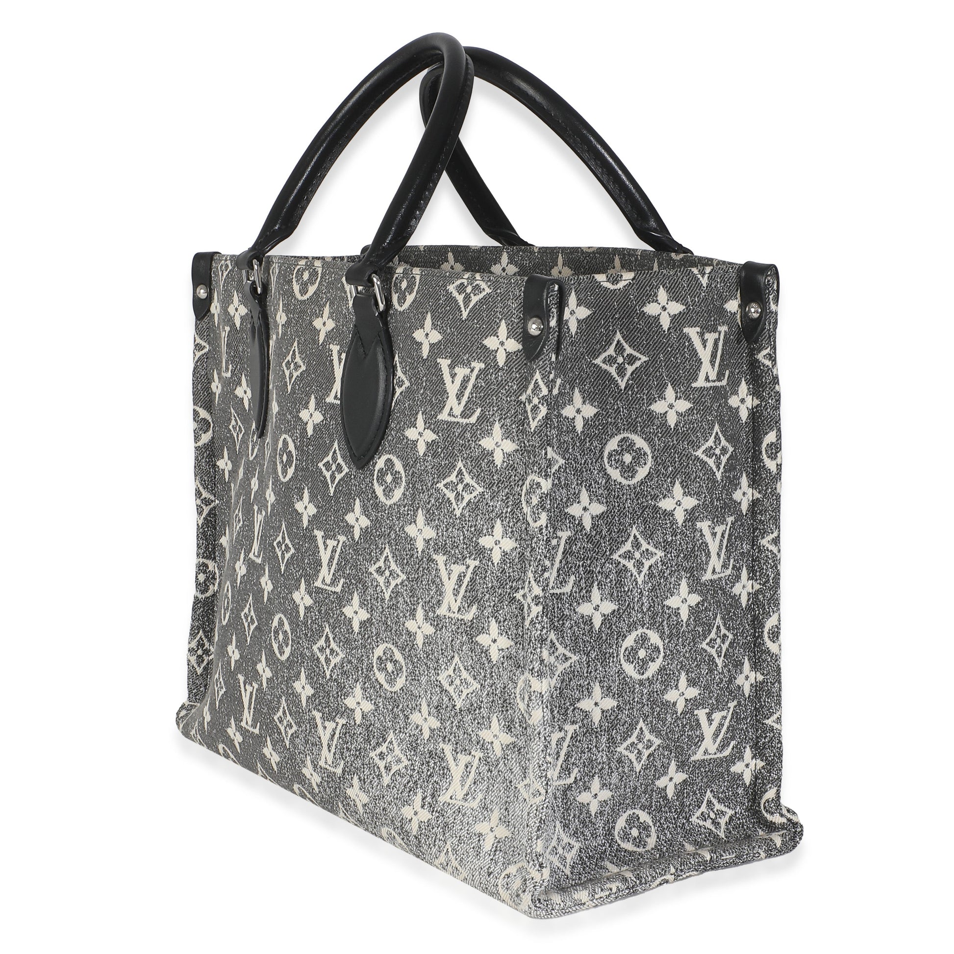Louis Vuitton Onthego MM Monogram Denim Black Handbag