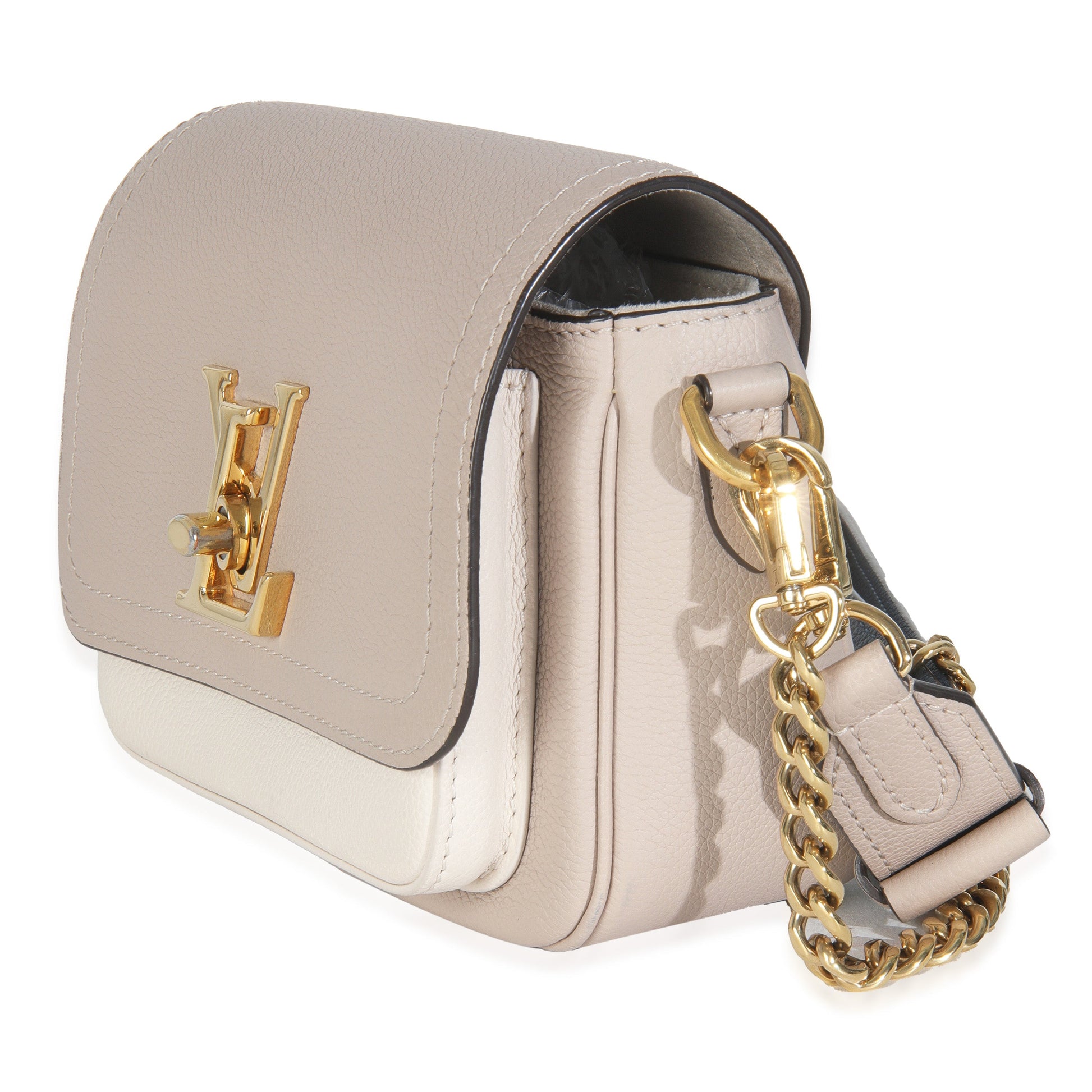 Louis Vuitton Greige Grained Lockme Tender Calfskin Handbag