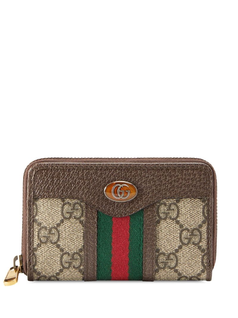 Gucci - monogram print wallet - men - Leather/Enamel/Canvas - One Size - Brown