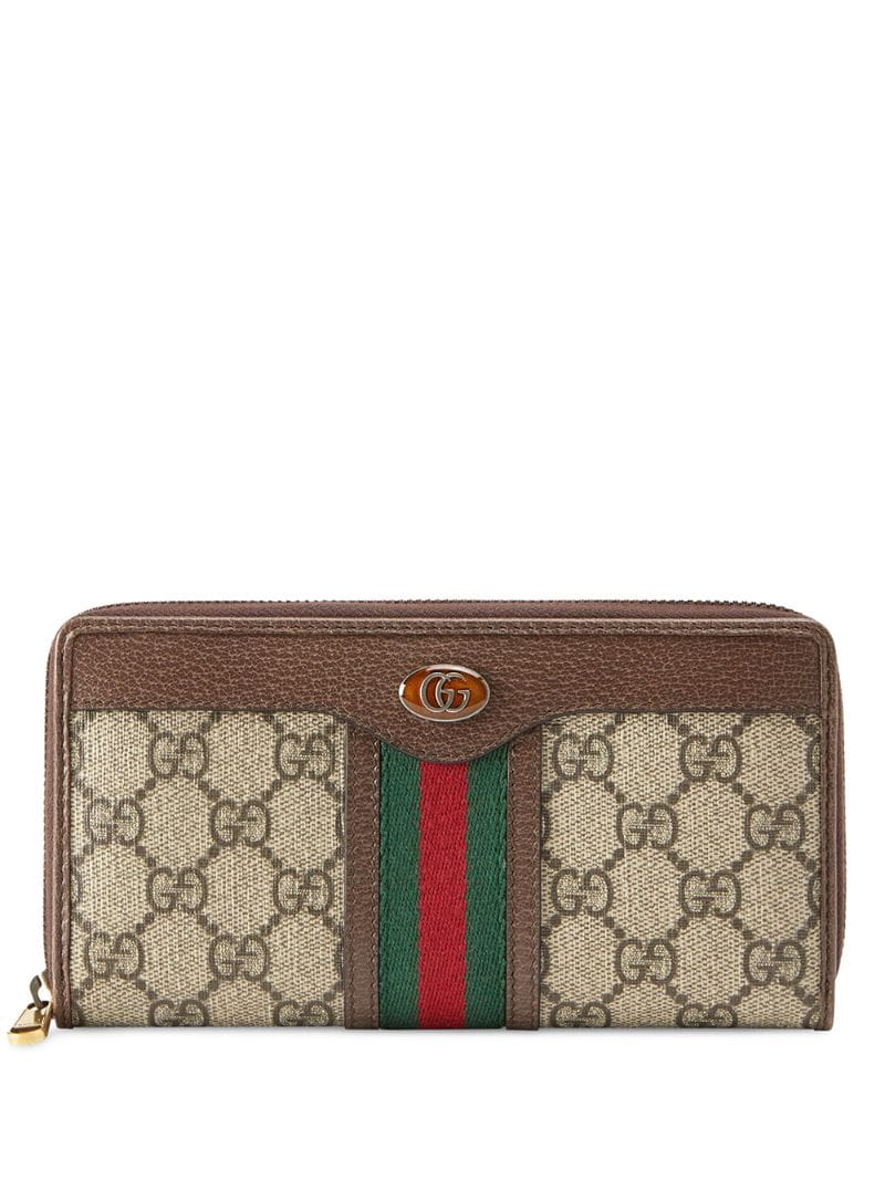 Gucci - monogram pattern wallet - men - Leather/Enamel/Canvas - One Size - Brown