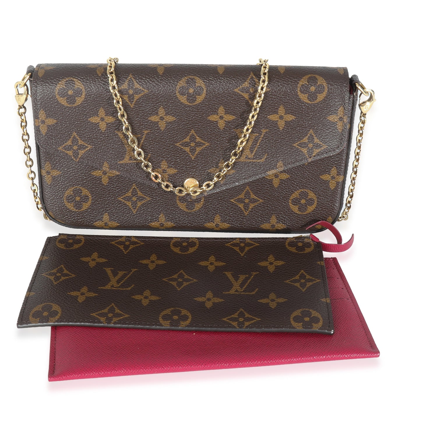 Louis Vuitton Fuchsia Felicie Pochette Monogram Canvas Clutch Bag 4
