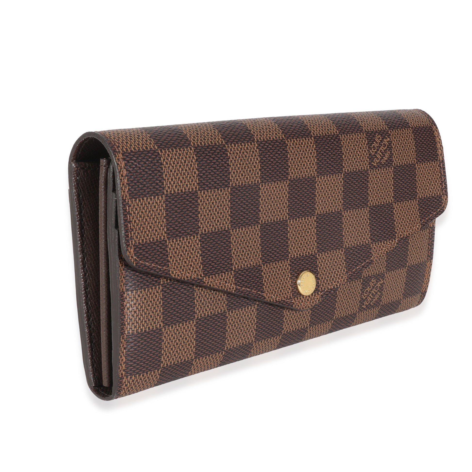 Louis Vuitton Damier Ebene Sarah Canvas Wallet Case