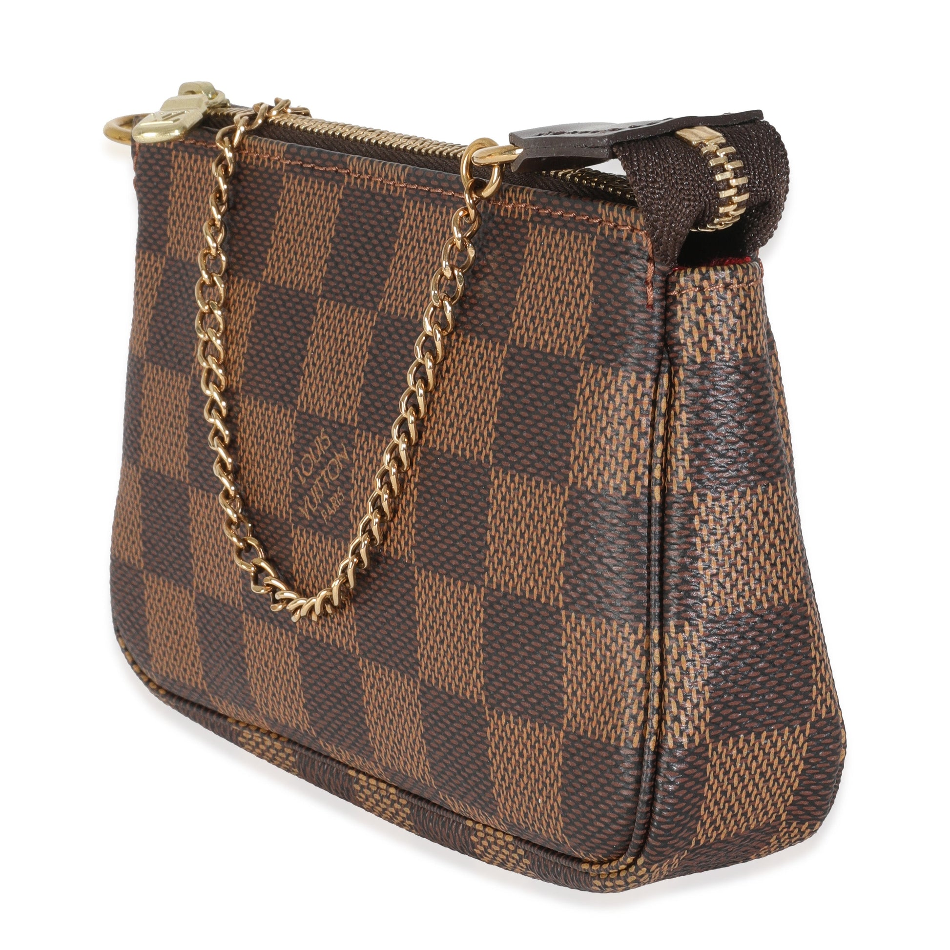 Louis Vuitton Damier Ebene Pochette Accessoires Canvas Mini Clutch Bag