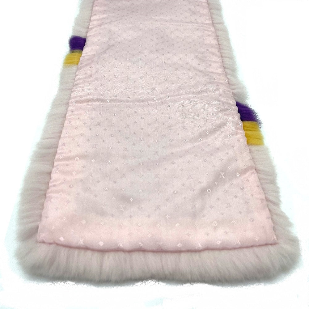 Louis Vuitton Scarf M70272 Silk Fur Escalp Pink Logo