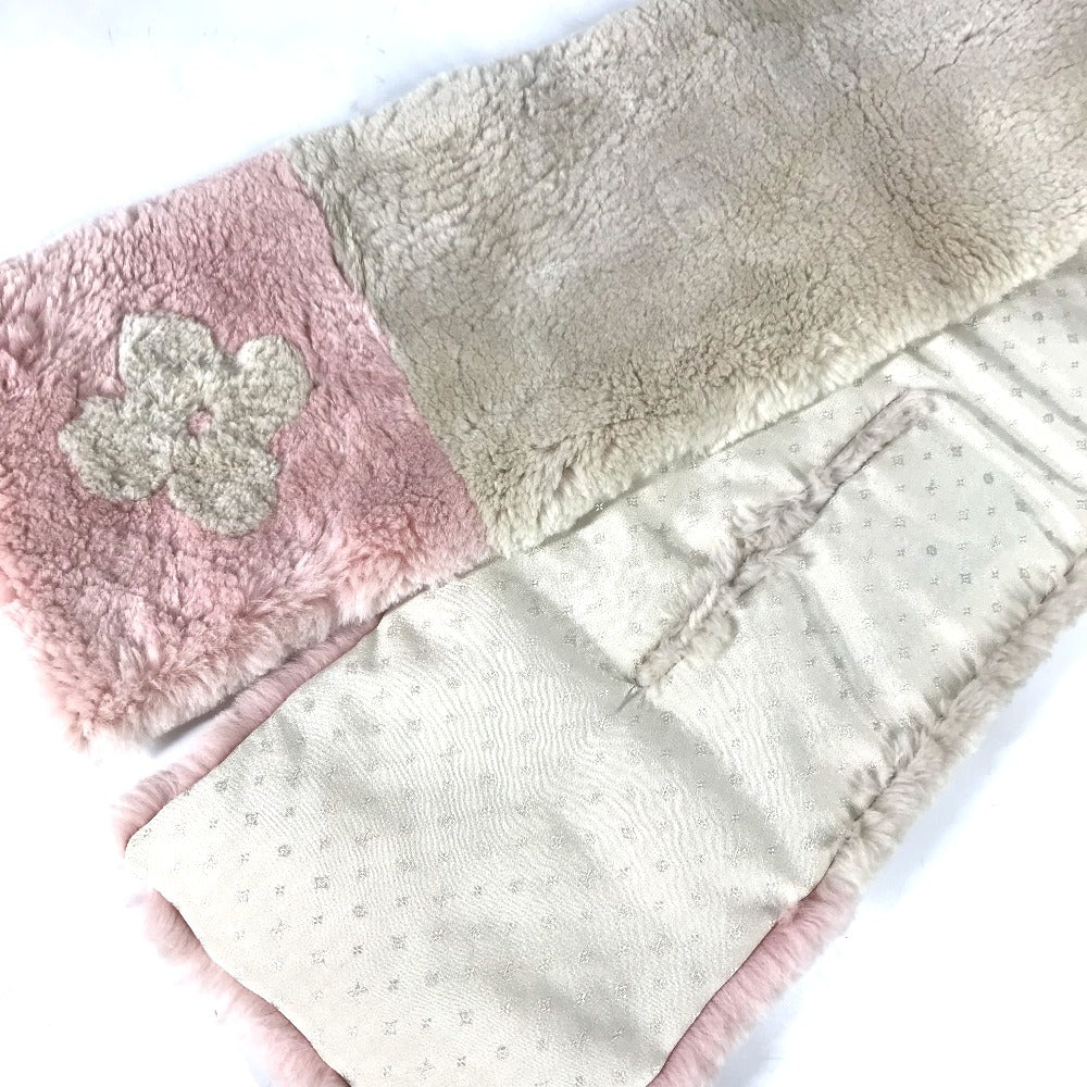 Louis Vuitton Scarf M70873 Fur Beaver Fur Pink Logo