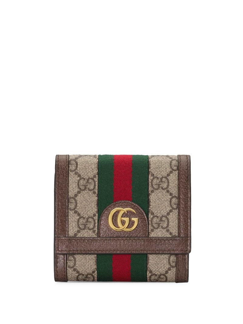 Gucci - Ophidia GG french flap wallet - women - Leather - One Size - NEUTRALS