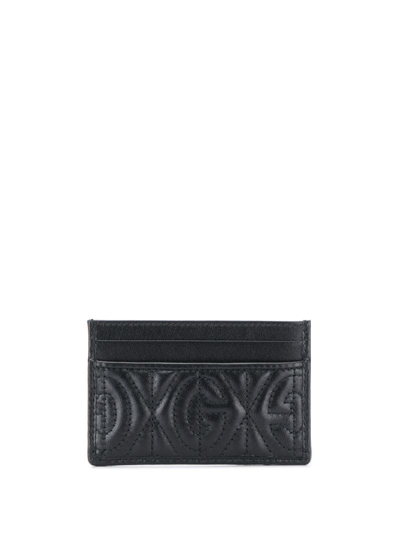 Gucci - monogram detail cardholder - unisex - Calf Leather - One Size - Black