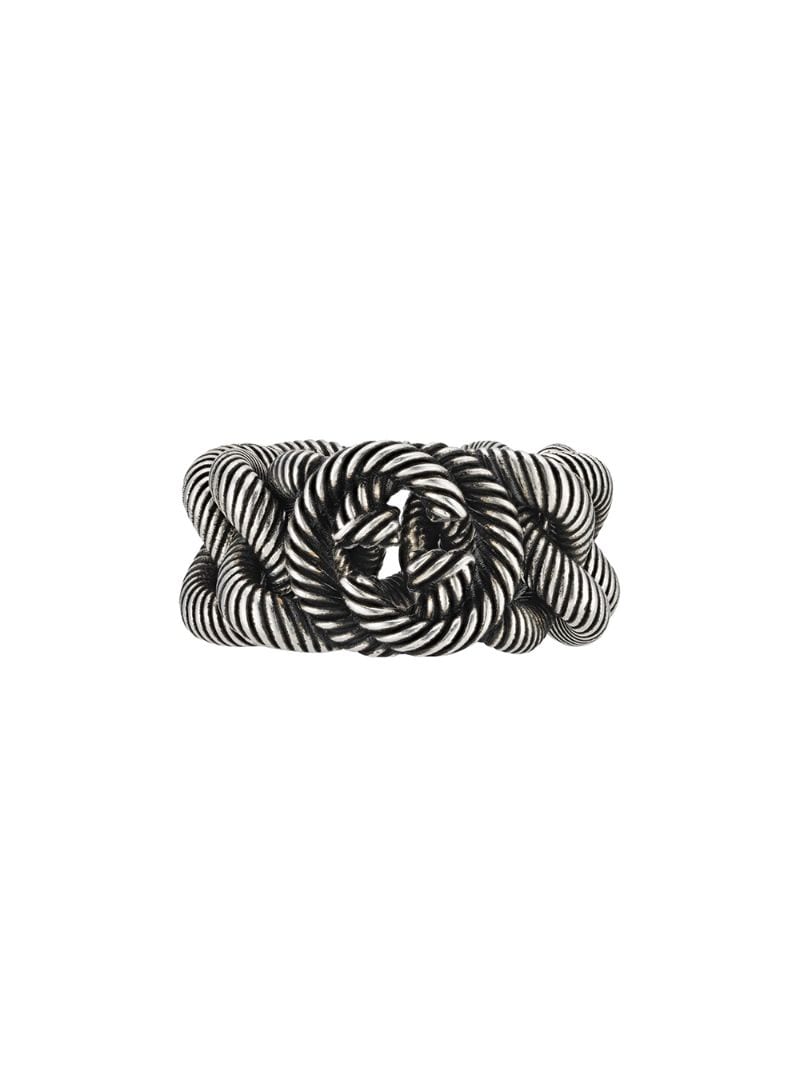 Gucci - twisted monogram ring - men - Sterling Silver - 58, 59, 60, 61, 63 - SILVER