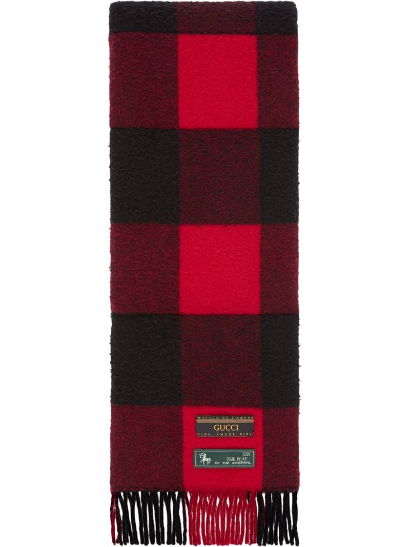 Gucci - checked scarf - men - Nylon/Wool - One Size - Red