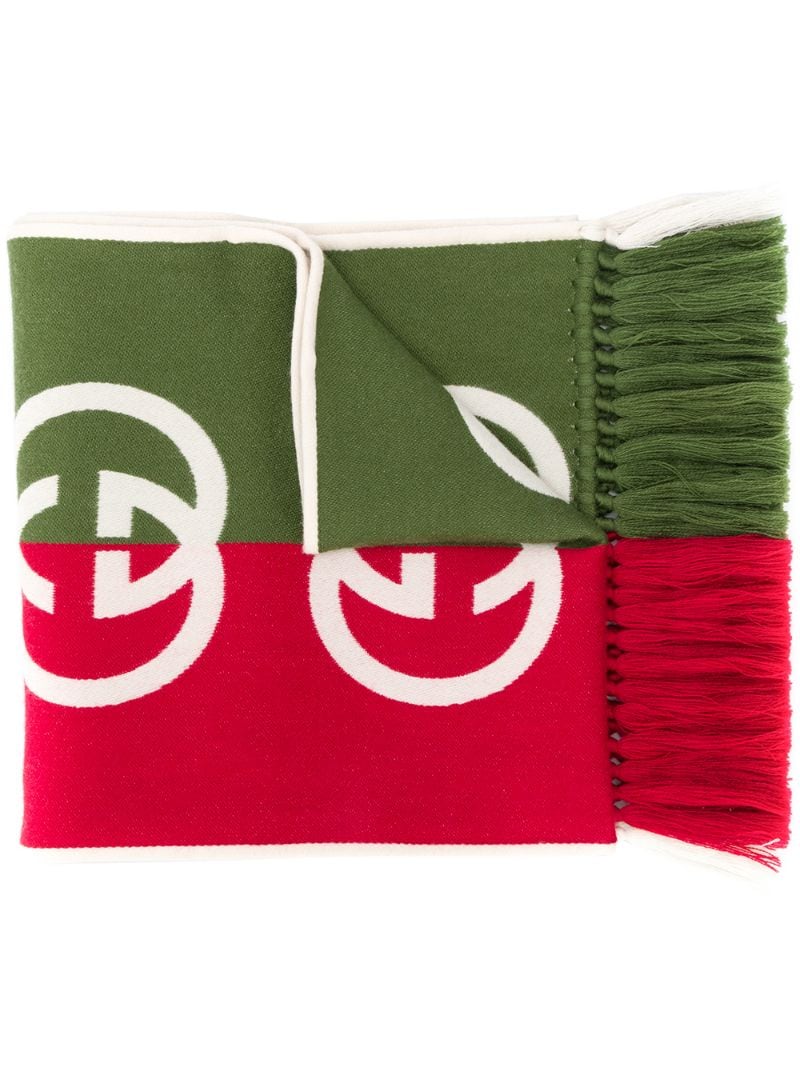 Gucci - GG print two-toned scarf - men - Wool - One Size - Green