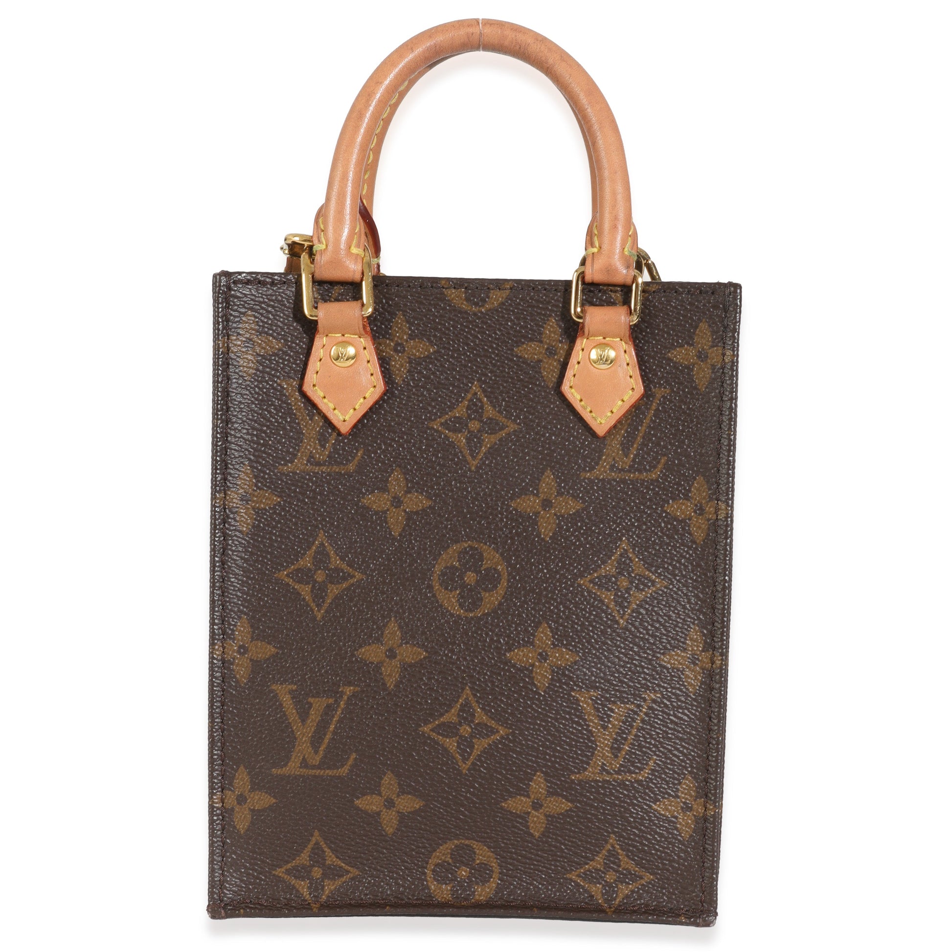 Louis Vuitton Petit Sac Plat Monogram Canvas Handbag Sac Plat