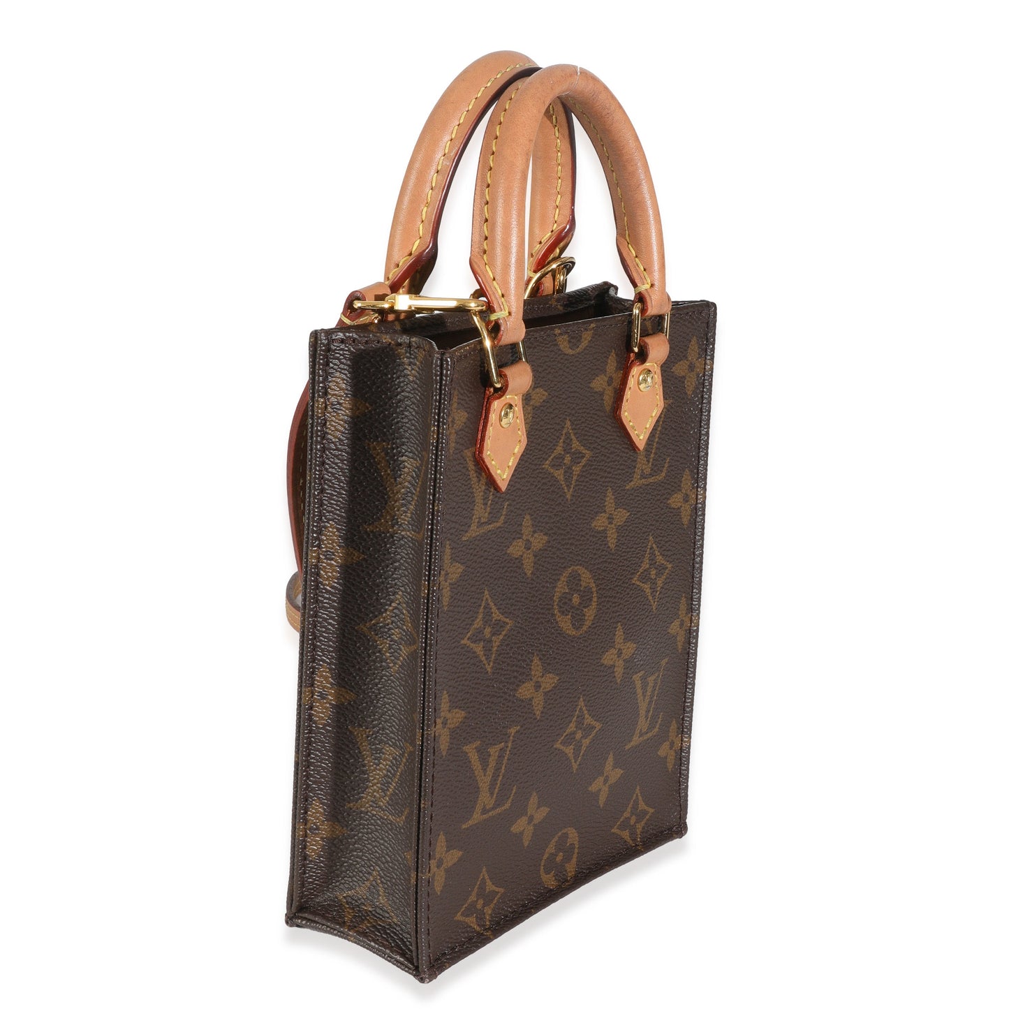Louis Vuitton Petit Sac Plat Monogram Canvas Handbag Sac Plat