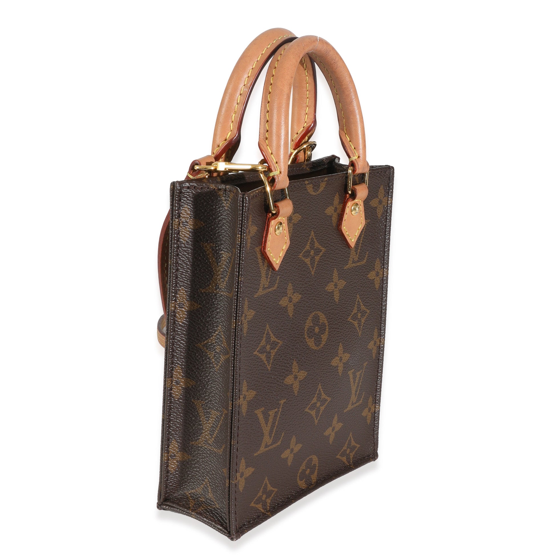 Louis Vuitton Petit Sac Plat Monogram Canvas Handbag Sac Plat
