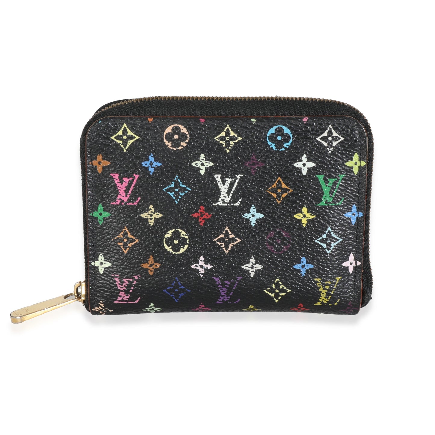 Louis Vuitton Zippy Coin Purse Monogram Canvas Black Multicolor Wallet Case