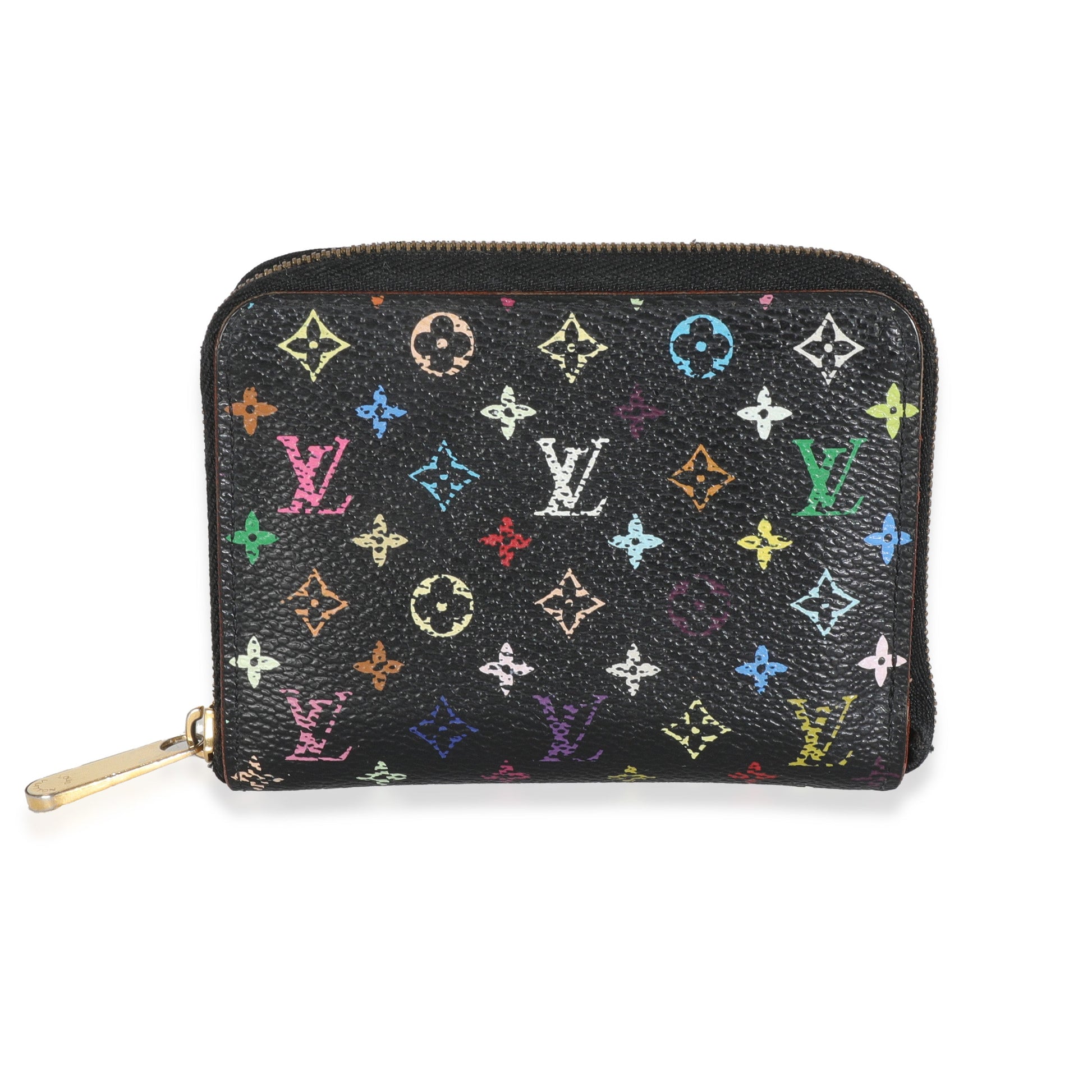 Louis Vuitton Zippy Coin Purse Monogram Canvas Black Multicolor Wallet Case