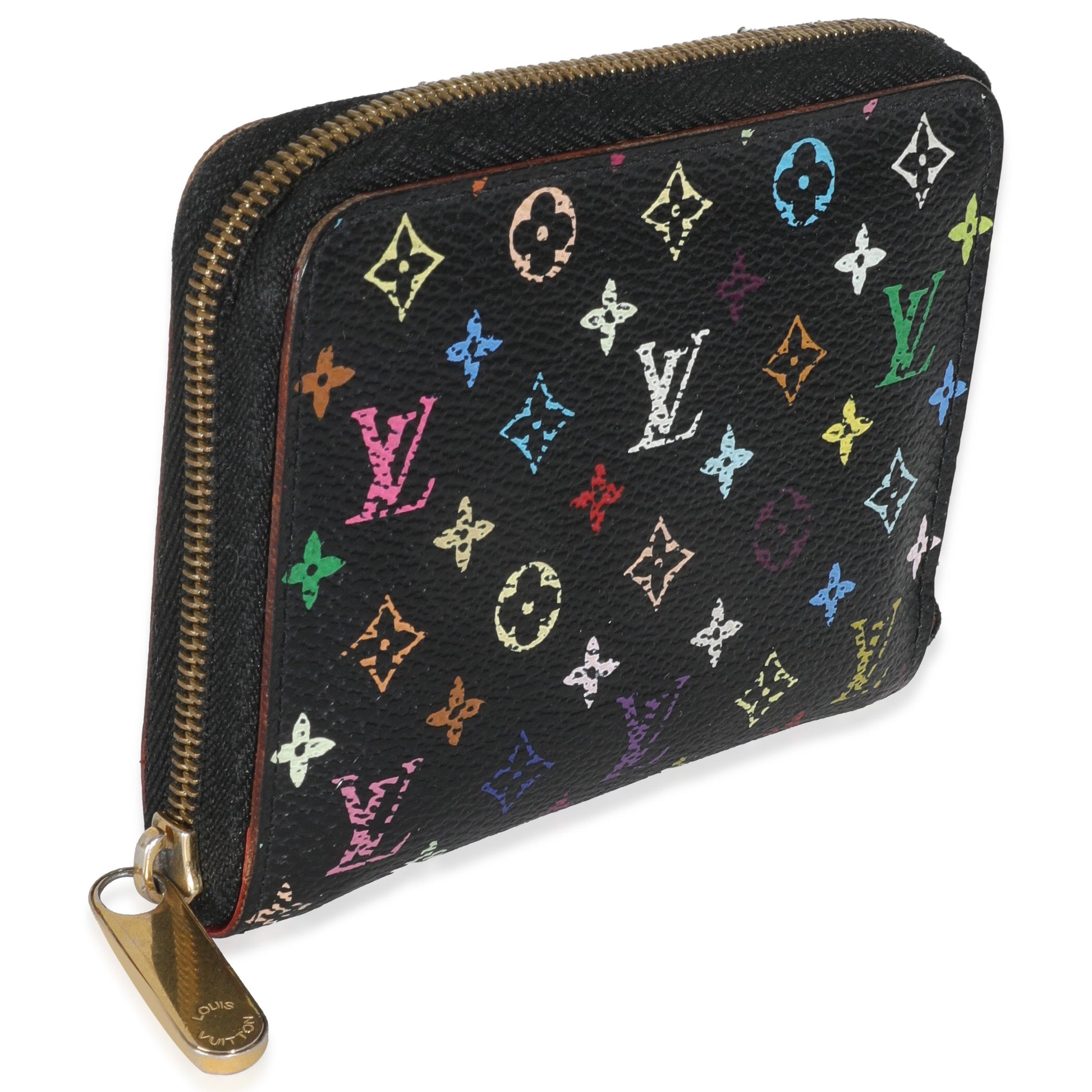 Louis Vuitton Zippy Coin Purse Monogram Canvas Black Multicolor Wallet Case