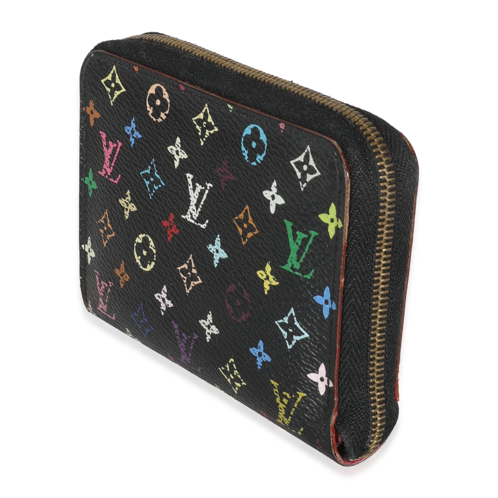 Louis Vuitton Zippy Coin Purse Monogram Canvas Black Multicolor Wallet Case