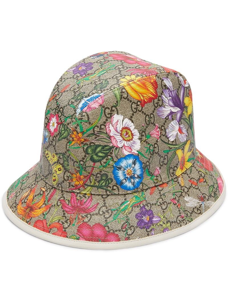 Gucci - Flora pattern bucket hat - women - Leather/Canvas - S, XS, M, L, XL - NEUTRALS