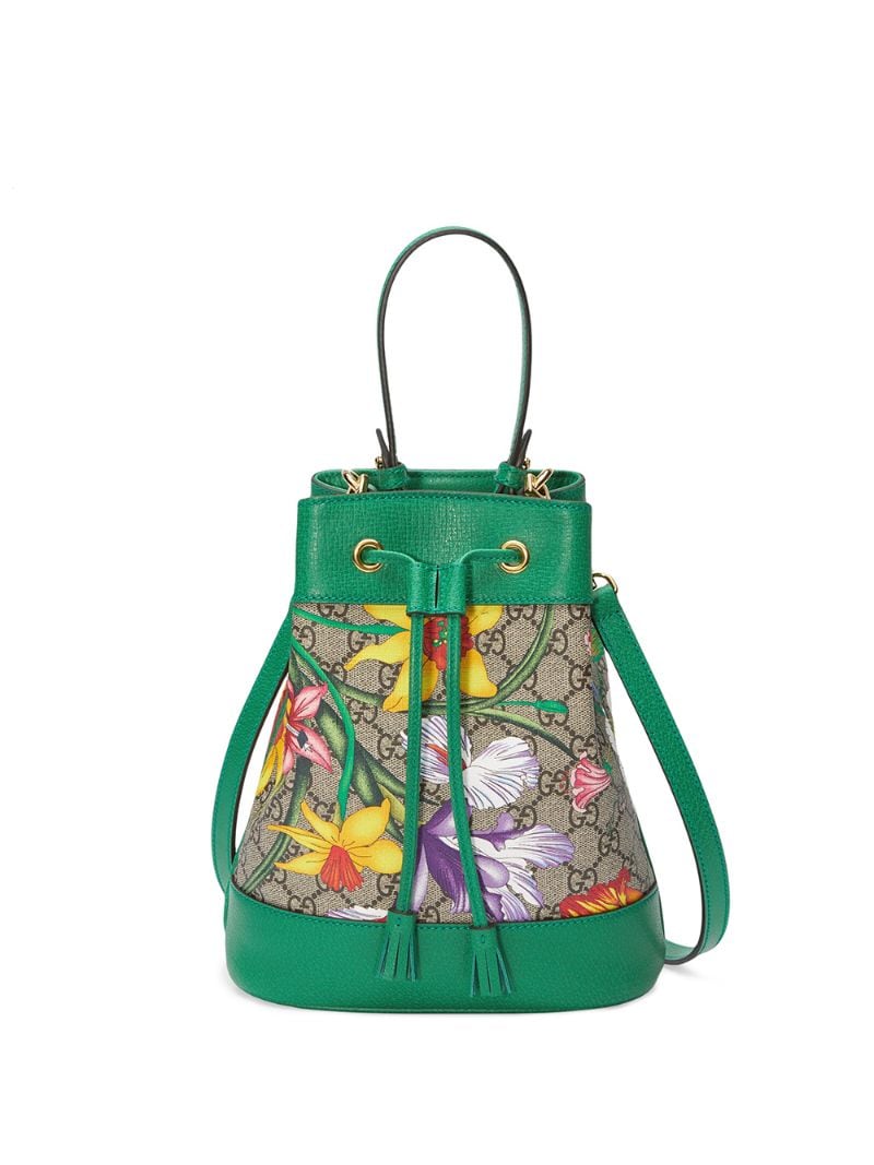 Gucci - Ophidia Flora pattern shoulder bag - women - Leather/Suede/Canvas/Microfibre - One Size - Green