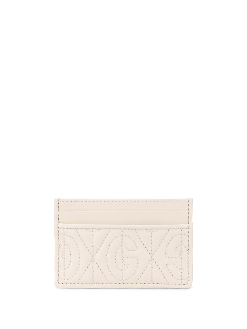 Gucci - G quilted cardholder - men - Calf Leather - One Size - NEUTRALS