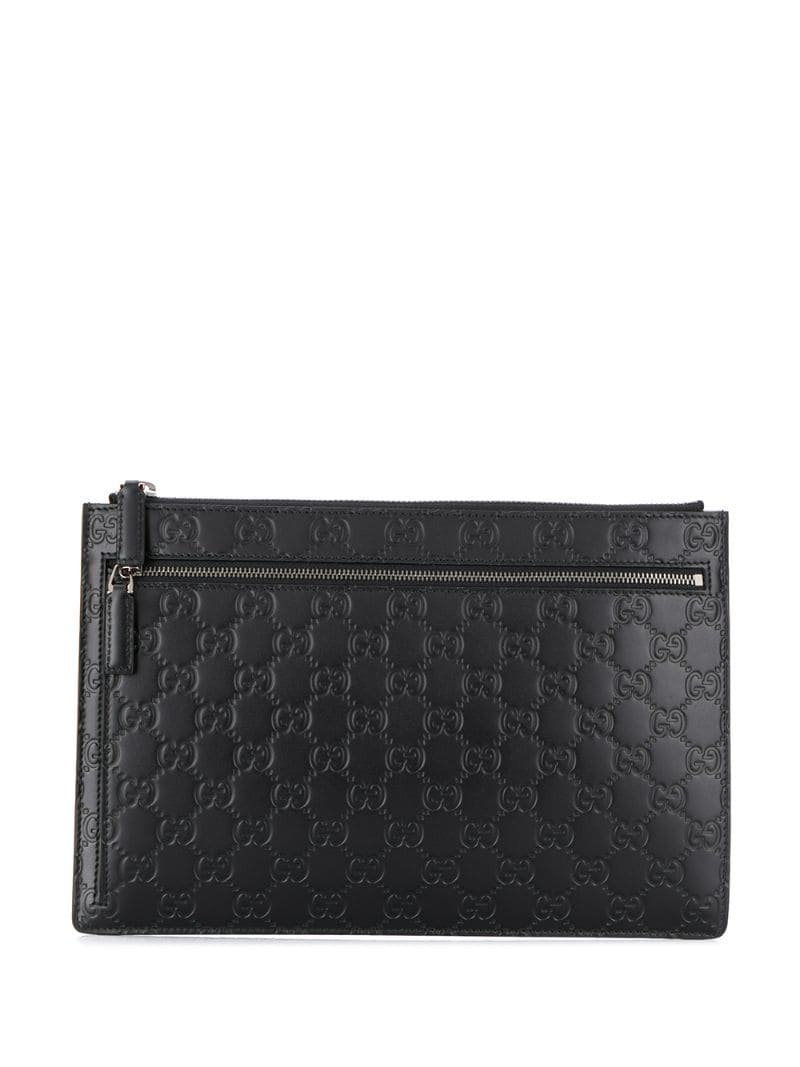 Gucci - GG Signature pouch - men - Calf Leather - One Size - Black