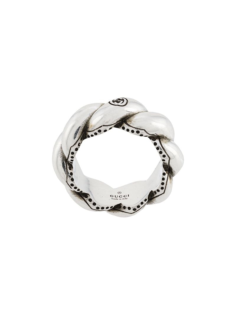 Gucci - woven ring - women - Sterling Silver Plated Brass - 17, 19 - SILVER