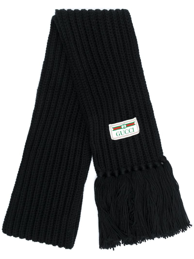 Gucci - ribbed scarf - women - Polyester/Wool - One Size - Black