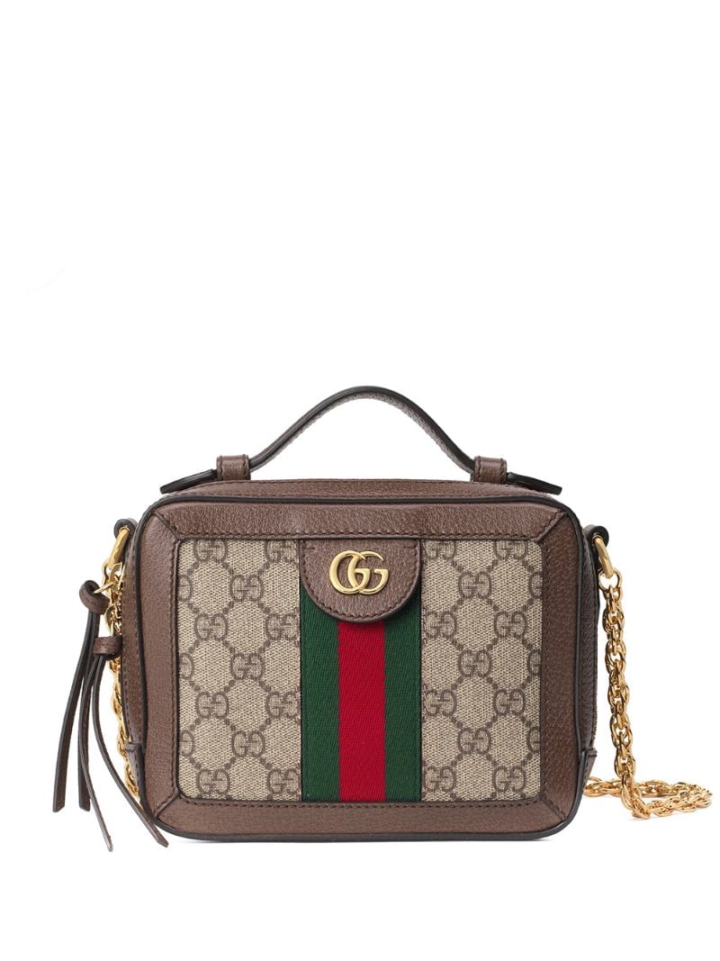 Gucci - mini Ophidia GG shoulder bag - women - Leather/Canvas/Silk - One Size - Brown