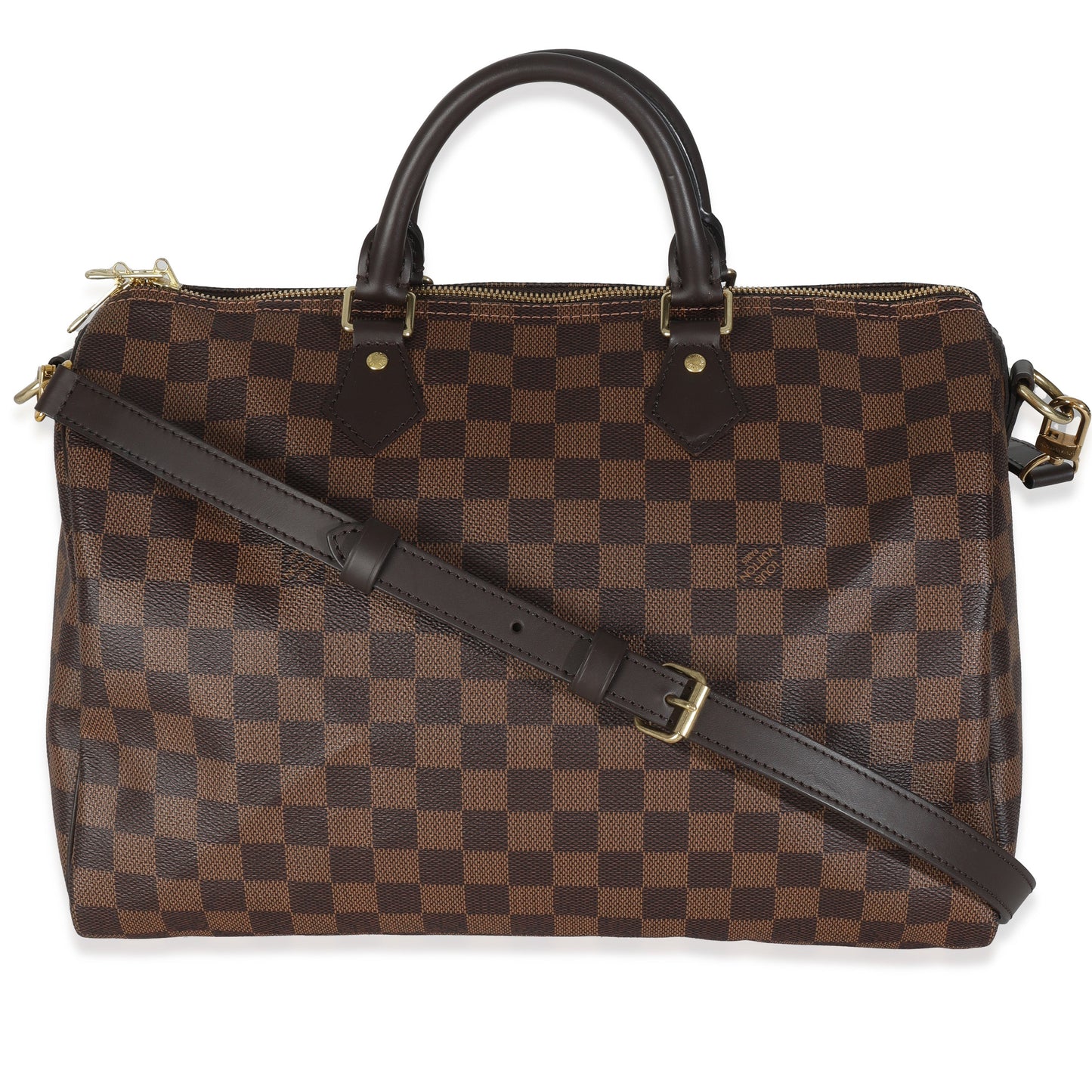 Louis Vuitton Damier Ebene Speedy Bandouliere 35 Canvas Handbag