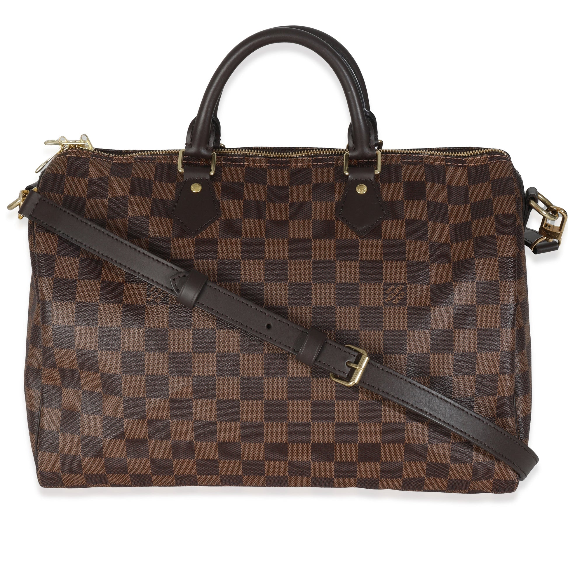 Louis Vuitton Damier Ebene Speedy Bandouliere 35 Canvas Handbag