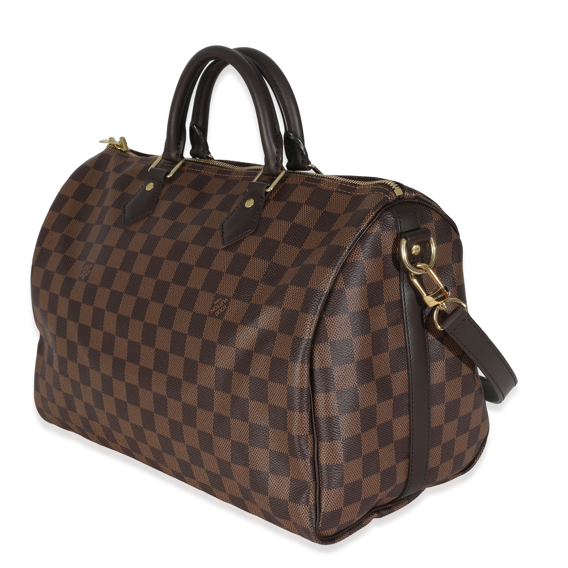 Louis Vuitton Damier Ebene Speedy Bandouliere 35 Canvas Handbag