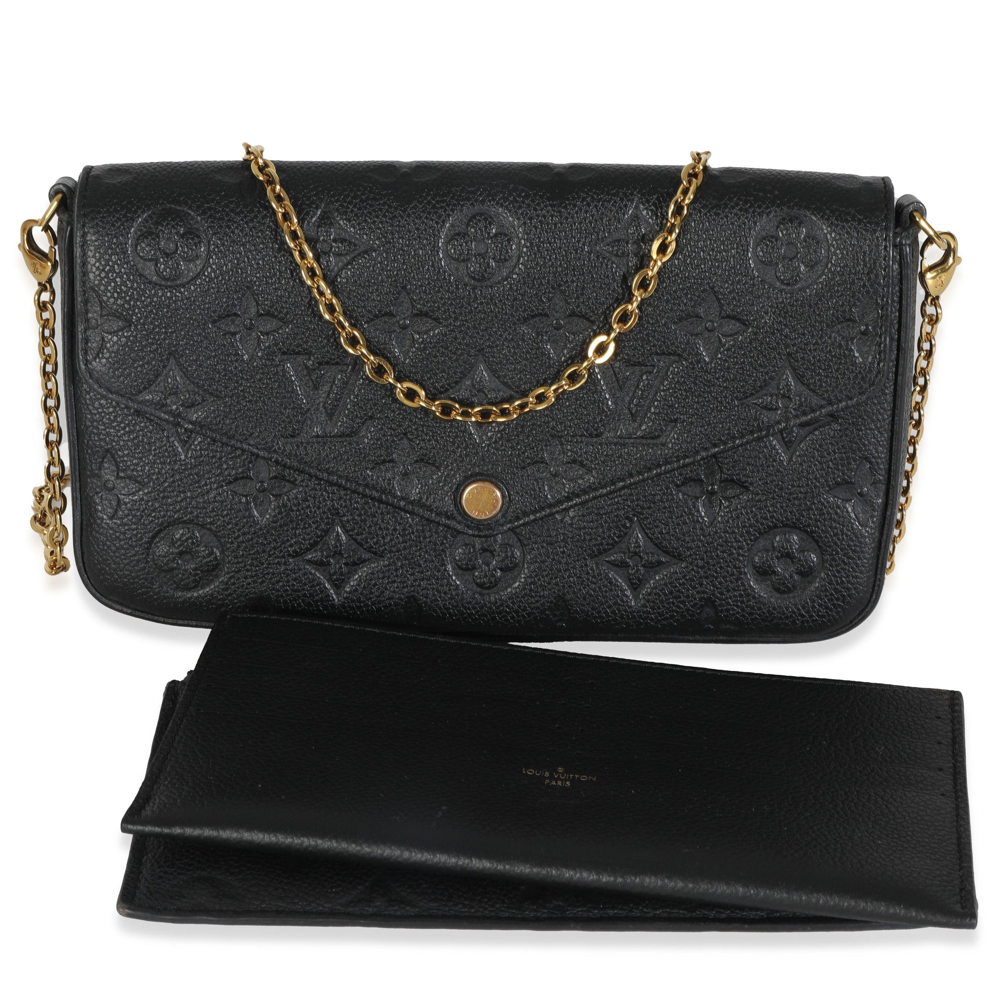 Louis Vuitton Empreinte Felicie Pochette Monogram Black Clutch Bag 3