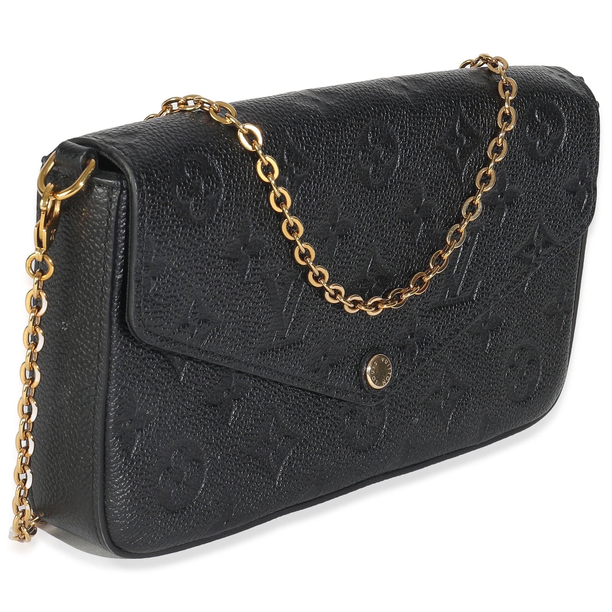 Louis Vuitton Empreinte Felicie Pochette Monogram Black Clutch Bag 4