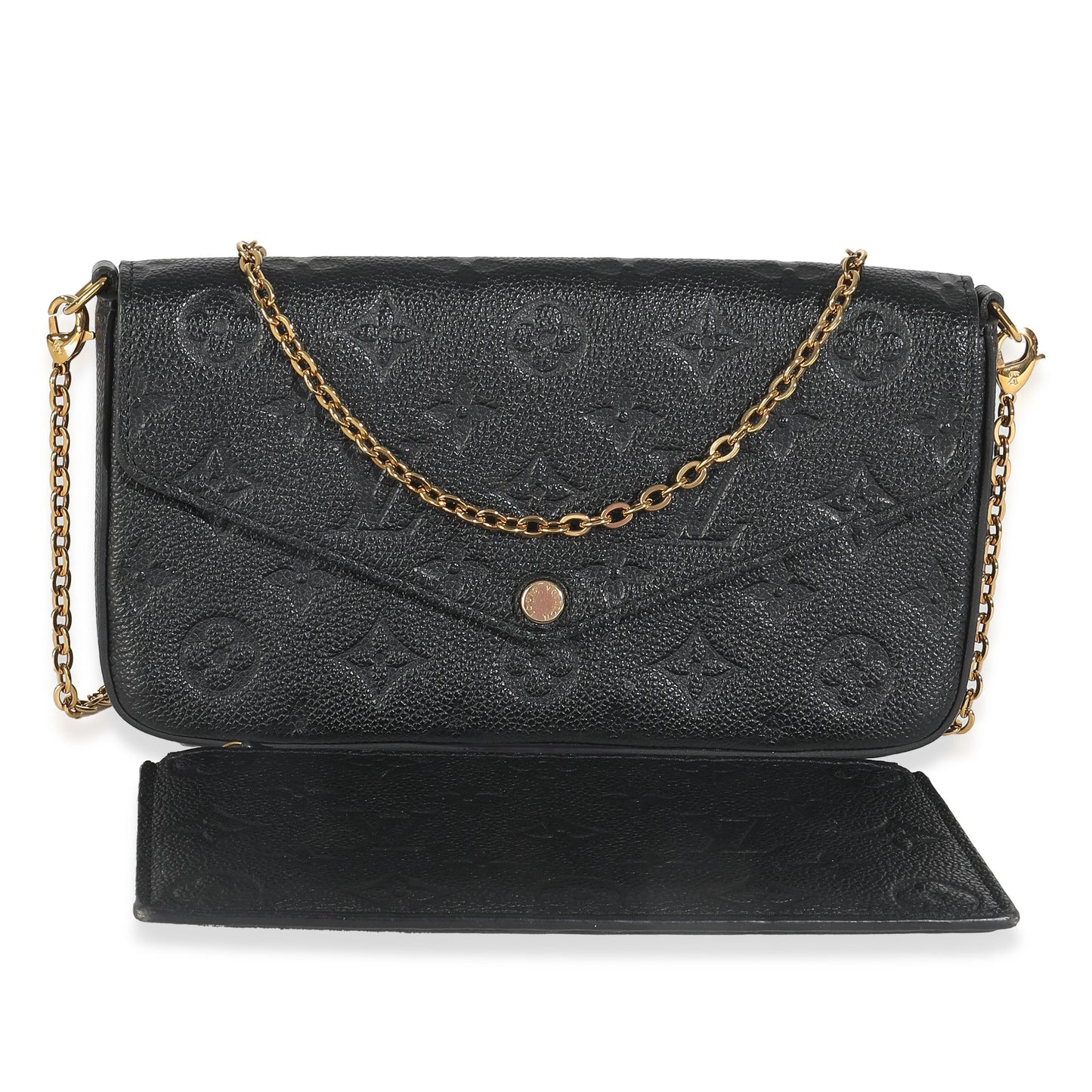 Louis Vuitton Empreinte Felicie Pochette Monogram Black Clutch Bag 4