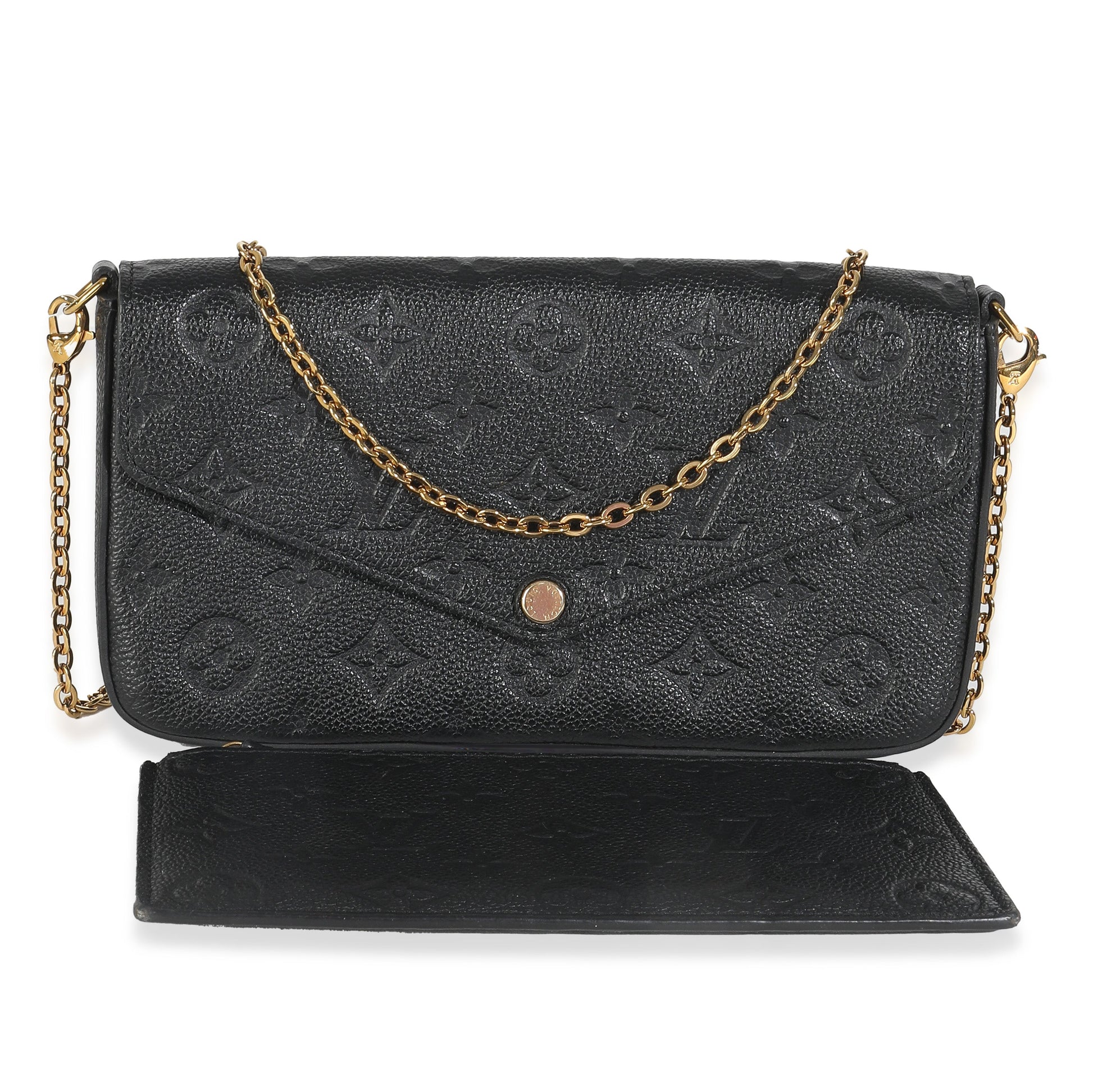 Louis Vuitton Empreinte Felicie Pochette Monogram Black Clutch Bag 4