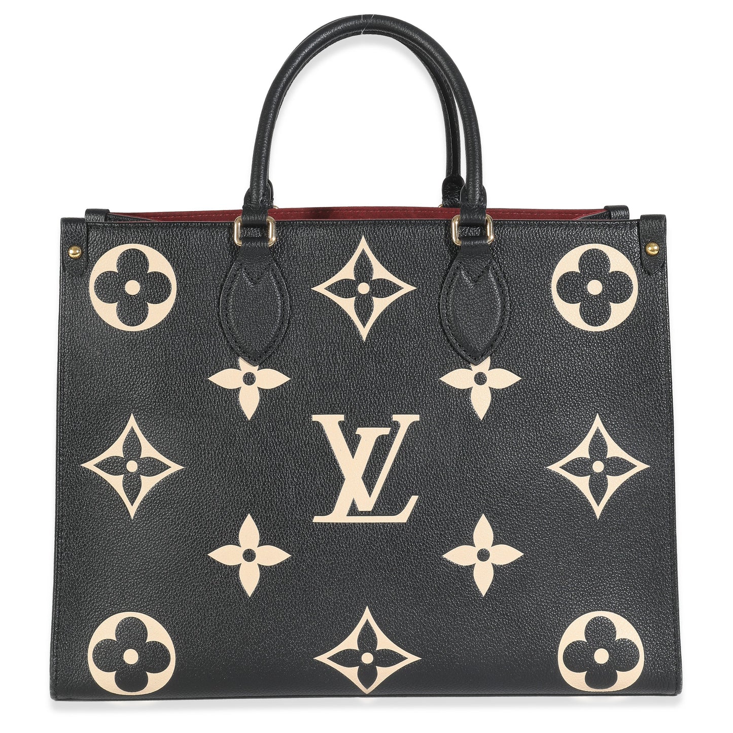 Louis Vuitton Giant Bicolor Empreinte Onthego MM Monogram Black Cream Handbag