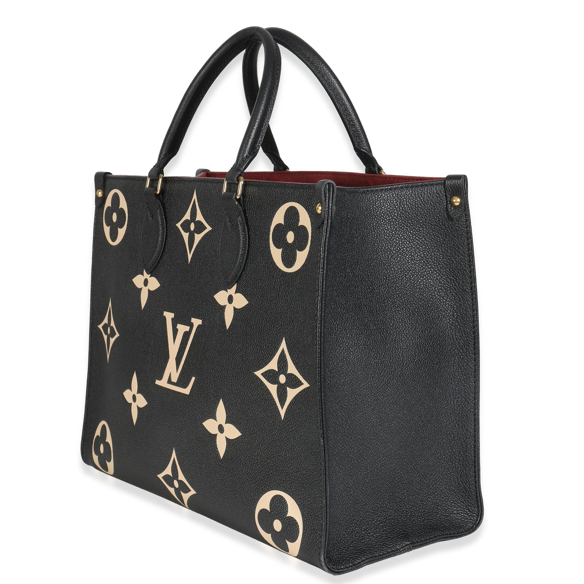 Louis Vuitton Giant Bicolor Empreinte Onthego MM Monogram Black Cream Handbag