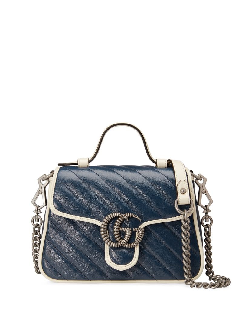 Gucci - GG Marmont mini top handle bag - women - Leather - One Size - Blue