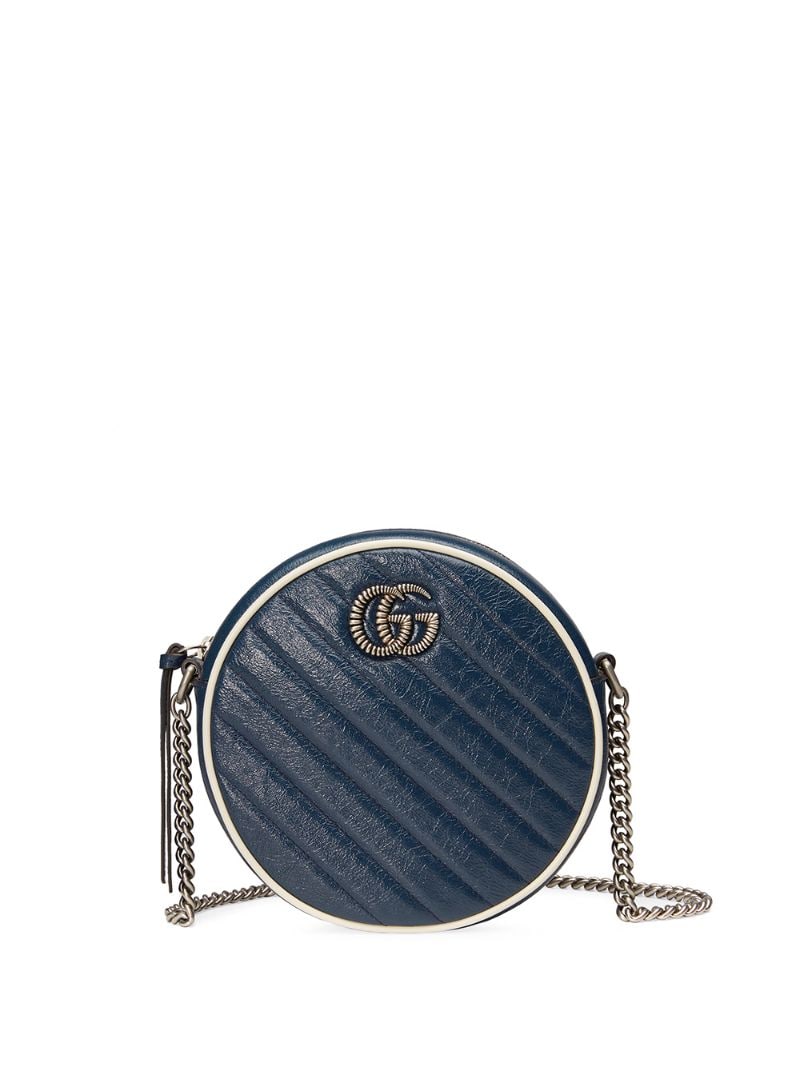 Gucci - GG Marmont mini round shoulder bag - women - Leather - One Size - Blue