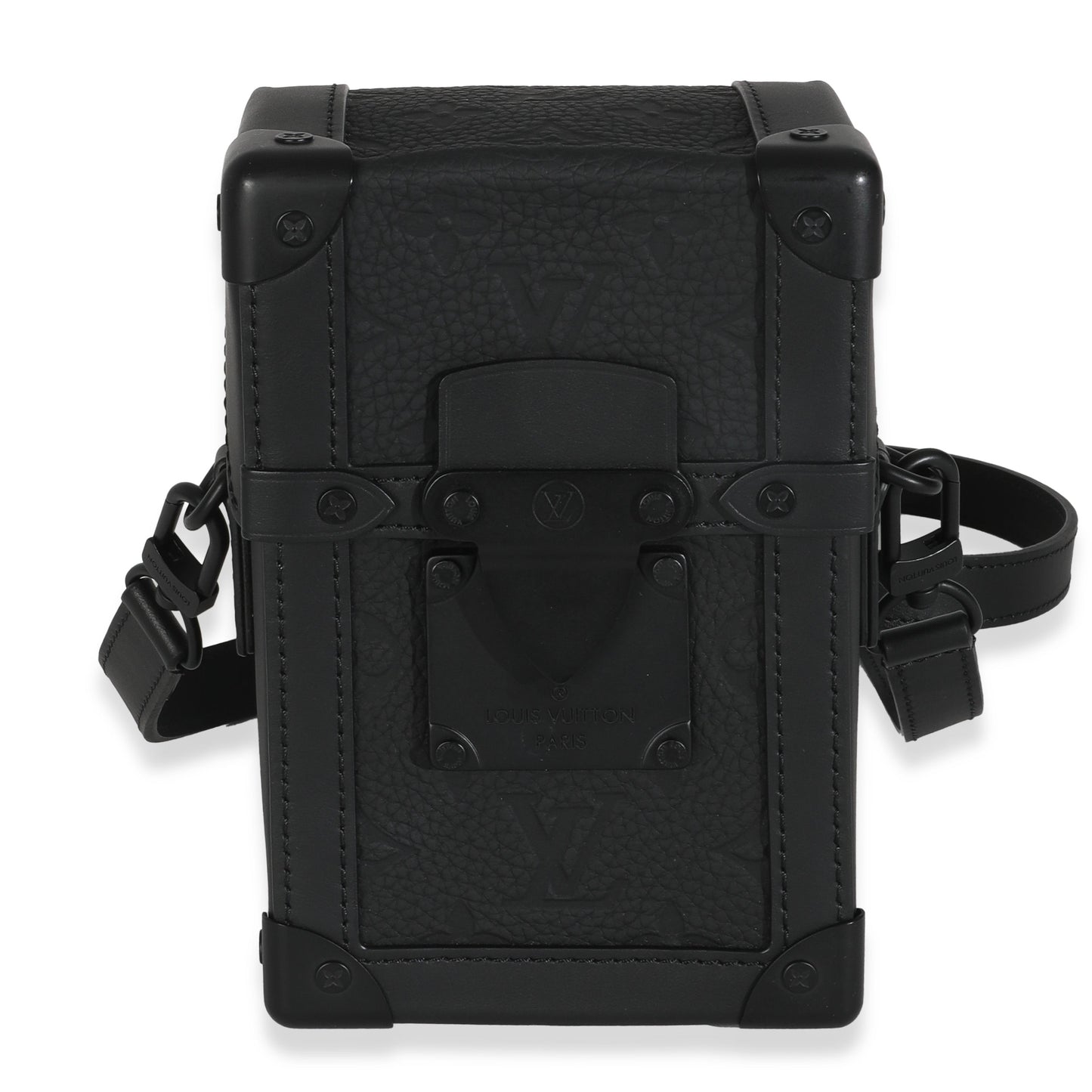 Louis Vuitton Taurillon Vertical Trunk Wearable Monogram Black Wallet Case