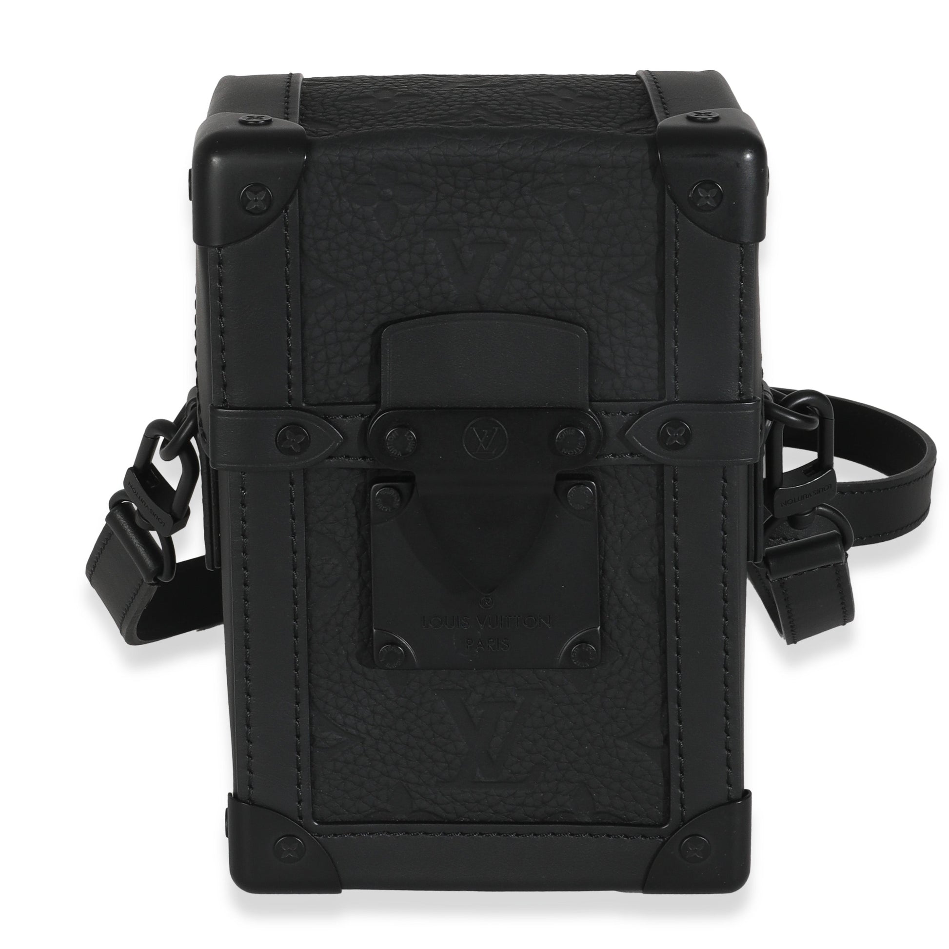 Louis Vuitton Taurillon Vertical Trunk Wearable Monogram Black Wallet Case