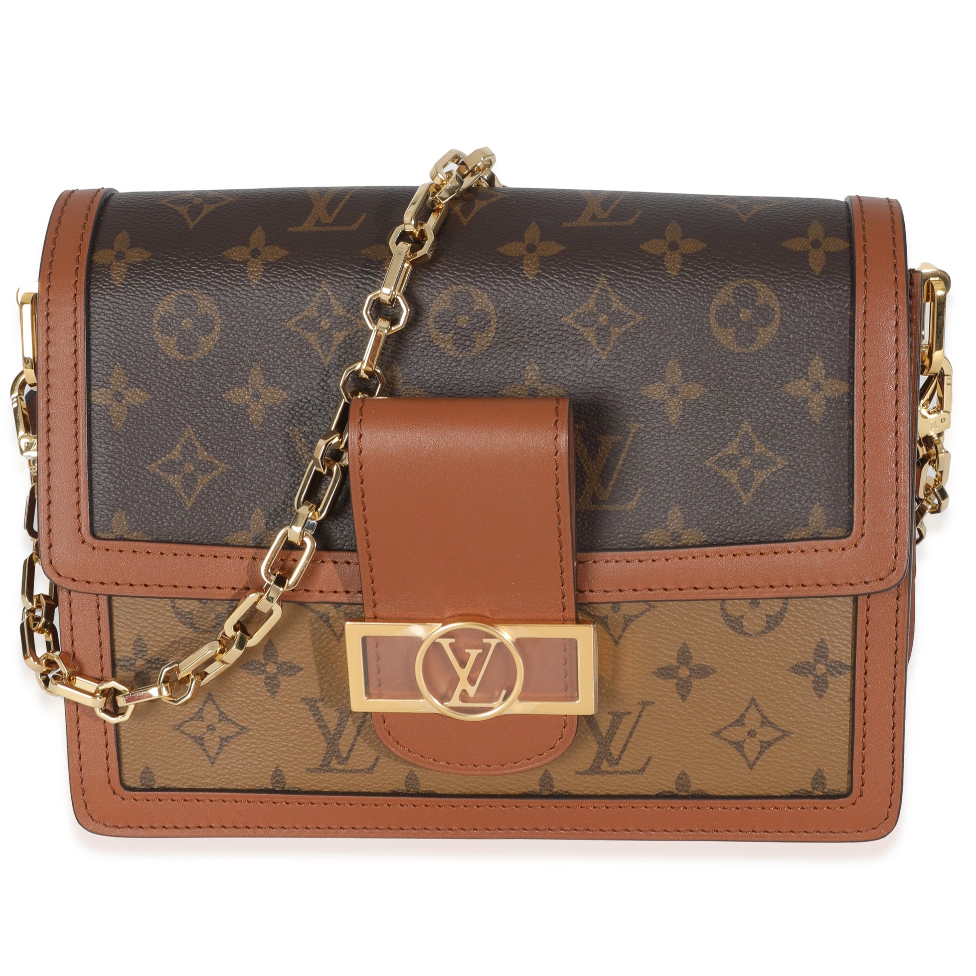 Louis Vuitton Reverse Dauphine MM Monogram Canvas Handbag
