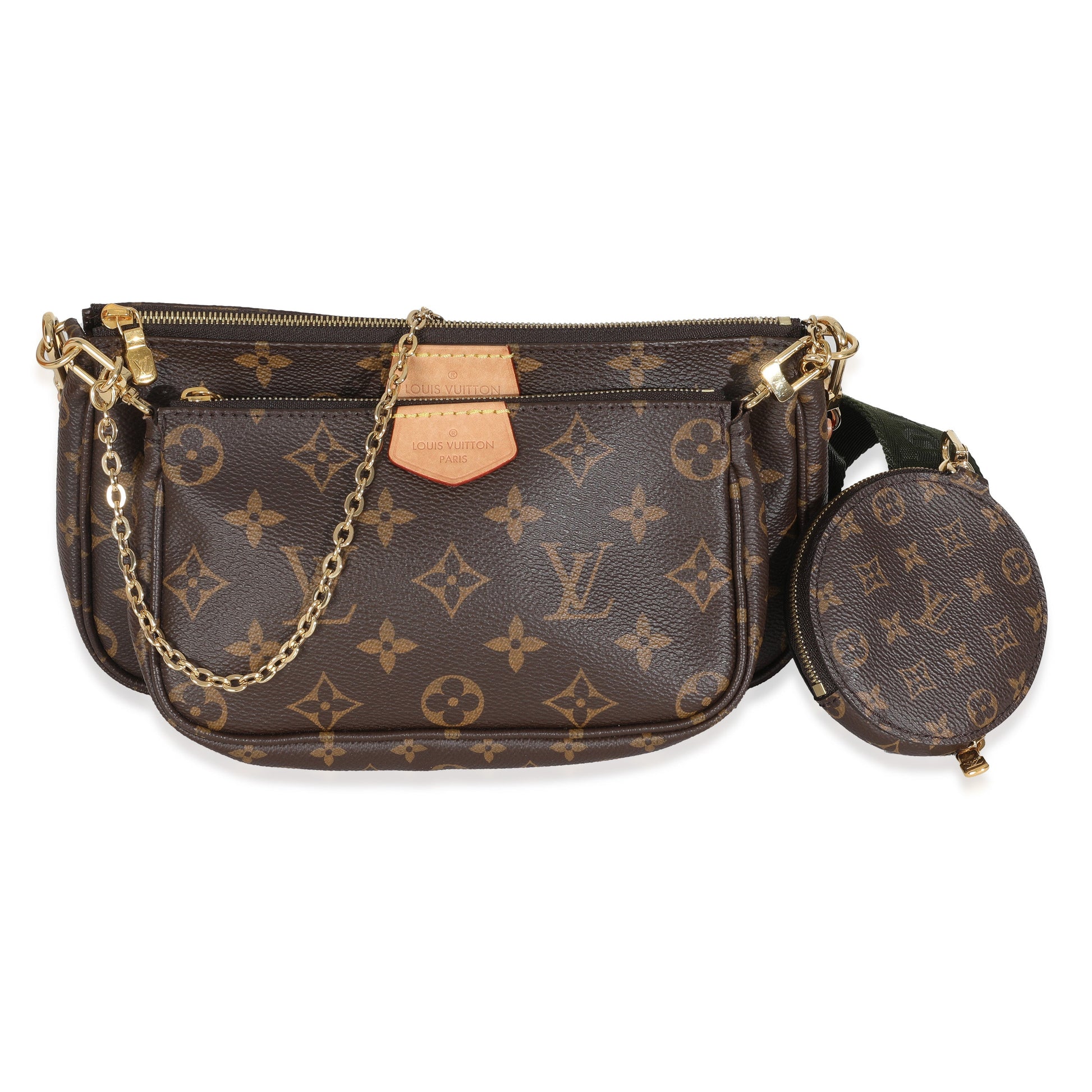 Louis Vuitton Multi Pochette Accessoires Monogram Canvas Khaki Clutch Bag 4